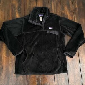 Patagonia Women's Black Lightweight Re-Tool Snap T Fleece Sweater